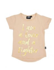 Dziewczęcy t-shirt z krótkim rękawem Chic Boxing. Brązowe koszulki dziewczęce LEONE 1947 APPAREL, xl, bez wzorów, z bawełny, bez ramiączek. Za 42.06 zł.