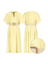 Eight2Nine Sukienka w kolorze żółtym rozmiar: S/M. Żółte sukienki damskie Eight2Nine, m, bez wzorów, bez kołnierzyka, bez ramiączek, maxi. Za 200.13 zł.