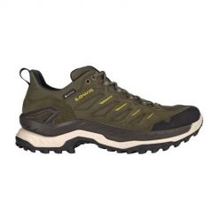 Buty trekkingowe męskie Lowa Innovo Low Gtx. Zielone buty trekkingowe męskie Lowa, z materiału, bez zapięcia. Za 958.00 zł.