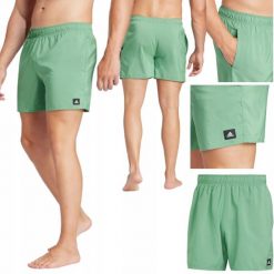 Krotkie Spodenki Meskie Adidas Solid Clx Spodenki Kapielowe. Zielone kąpielówki męskie Adidas, m, bez wzorów, z materiału, do pływania. Za 120.44 zł.