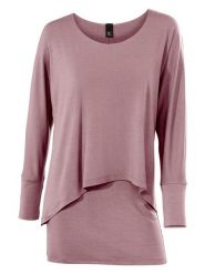 Heine Koszulka w kolorze szaroróżowym rozmiar: 36. Różowe bluzki damskie Heine, bez wzorów, bez kołnierzyka. Za 87.95 zł.