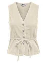 ONLY Top Silla 15374051 Kremowy Regular Fit. Białe topy damskie Only, xs, bez wzorów, z bawełny, bez kołnierzyka. Za 169.99 zł.