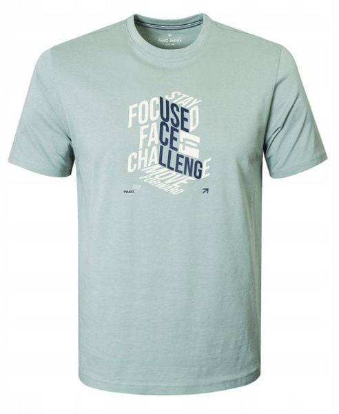 Bawełniana, Męska Koszulka (T-Shirt) - Pako Jeans - Blada Mięta, Nadruk. T-shirty męskie Pako Jeans, l, bez wzorów, z bawełny, bez kołnierzyka. Za 75.00 zł.