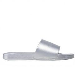 Klapki damskie Champion Queens Slide. Szare klapki damskie CHAMPION, bez wzorów, z materiału, bez obcasa. Za 109.00 zł.