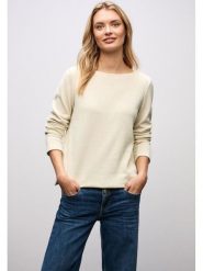 Street One Sweter w kolorze kremowym rozmiar: 42. Brązowe swetry klasyczne damskie Street One, bez kołnierzyka. Za 144.24 zł.