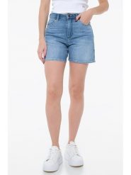 Wrangler Szorty dżinsowe - Regular fit - w kolorze błękitnym rozmiar: W27. Niebieskie szorty damskie Wrangler, z aplikacjami, klasyczne, z podwyższonym stanem. Za 126.75 zł.