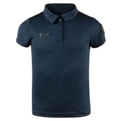 Funkcjonalne polo jeździeckie dla dziewcząt Horze Denise. Niebieskie koszulki dziewczęce HORZE, bez wzorów, bez ramiączek. Za 154.00 zł.