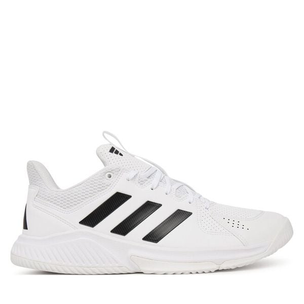 Buty halowe adidas. Białe buty sportowe na co dzień męskie Adidas, bez zapięcia. Za 329.99 zł.