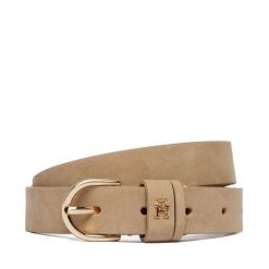 Pasek Damski Tommy Hilfiger. Brązowe paski damskie Tommy Hilfiger, bez wzorów, z nubiku. Za 209.99 zł.