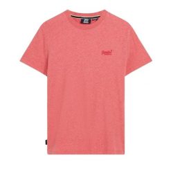Koszulka z bawełny organicznej Superdry Essential. Czerwone szorty męskie Superdry., bez wzorów, z bawełny, klasyczne. Za 127.55 zł.