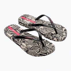 Japonki damskie Ipanema Animal Print VI. Czarne klapki damskie Ipanema, bez wzorów, bez obcasa. Za 81.75 zł.