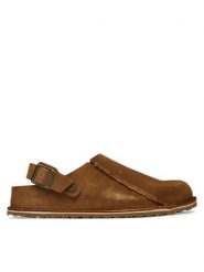 Birkenstock Sandały Lutry Premium 1030235 Brązowy. Brązowe sandały damskie Birkenstock, bez wzorów, ze skóry, bez obcasa, na płaskiej podeszwie. Za 719.99 zł.