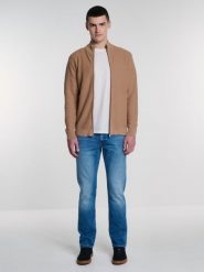 Sweter męski bawełniany rozpinany brązowy Adal 802. Brązowe kardigany męskie Big Star, l, bez wzorów, z bawełny, biznesowe, bez kołnierzyka. W wyprzedaży za 169.99 zł.