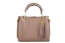 Kuferek skórzany BARBERINI'S pudrowy 959-18. Czerwone shopper bag damskie Barberinis, bez wzorów, ze skóry, do ręki, zamszowe, bez dodatków. Za 299.99 zł.