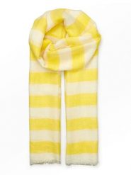 Becksöndergaard Szal w kolorze biało-żółtym - 200 x 100 cm rozmiar: onesize. Białe szaliki i kominy damskie Becksöndergaard, bez wzorów, z jedwabiu. Za 143.56 zł.