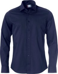 Clique Clark koszula z długim rękawem bawełniana dark navy. Niebieskie koszule męskie CLIQUE, m, bez wzorów, z bawełny, bez kołnierzyka, bez ramiączek. Za 212.22 zł.