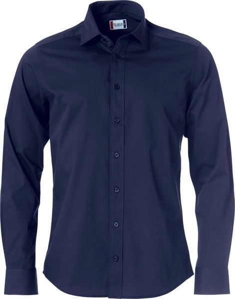 Clique Clark koszula z długim rękawem bawełniana dark navy. Niebieskie koszule męskie CLIQUE, m, bez wzorów, z bawełny, bez kołnierzyka, bez ramiączek. Za 212.22 zł.
