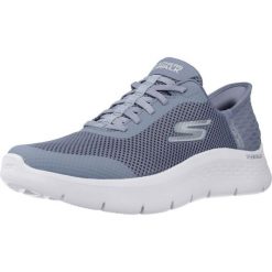 Buty SKECHERS SLIP-INS GO WALK FLEX Niebieski. Białe trampki i tenisówki damskie Skechers, bez wzorów, z materiału. Za 294.99 zł.