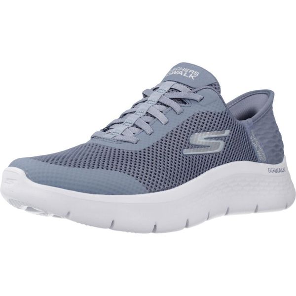 Buty SKECHERS SLIP-INS GO WALK FLEX Niebieski. Białe trampki i tenisówki damskie Skechers, bez wzorów, z materiału. Za 294.99 zł.