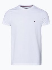 Tommy Hilfiger T-shirt Mężczyźni Dżersej biały, XL. Białe t-shirty męskie Tommy Hilfiger, m, bez wzorów, z bawełny, bez kołnierzyka. Za 179.95 zł.