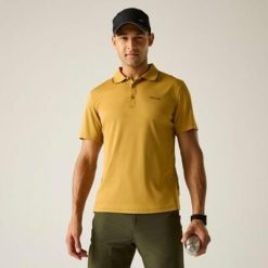 Męska koszulka polo Maverik V Quick Drying. Żółte koszulki polo męskie Regatta, m, bez wzorów, z poliesteru, bez ramiączek. Za 89.99 zł.
