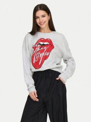 ONLY Bluza Rolling Stones 15345927 Szary Regular Fit. Szare bluzy bez kaptura damskie Only, xs, z bawełny. Za 99.99 zł.