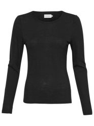 MOSS COPENHAGEN Wełniana koszulka "Nesmina" w kolorze czarnym rozmiar: XL. Czarne bluzki damskie MOSS COPENHAGEN, xl, bez wzorów, z wełny, bez kołnierzyka, bez ramiączek. Za 157.73 zł.