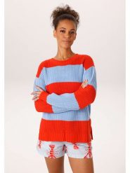 Aniston Sweter w kolorze pomarańczowo-błękitnym rozmiar: 36. Niebieskie swetry klasyczne damskie Aniston, ze splotem, bez kołnierzyka. Za 59.95 zł.