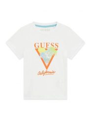 Guess T-Shirt N6GI10 K8HM4 Biały Regular Fit. Białe t-shirty chłopięce Guess, z aplikacjami, z bawełny, bez ramiączek. Za 84.99 zł.