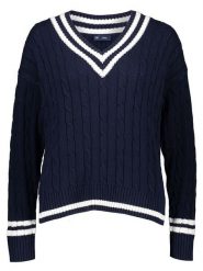 GAP Sweter w kolorze granatowym rozmiar: S. Niebieskie swetry klasyczne damskie GAP, s, ze splotem, bez kołnierzyka. Za 153.71 zł.