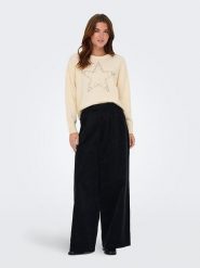 ONLY Sweter w kolorze beżowym rozmiar: M. Brązowe swetry klasyczne damskie Only, m, ze splotem, bez kołnierzyka. Za 153.34 zł.