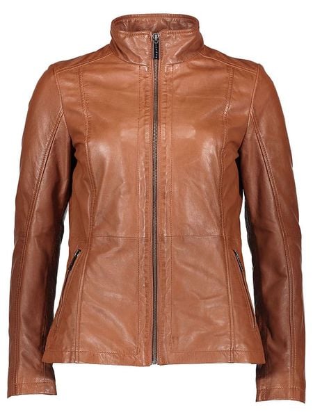 Bugatti Skórzana kurtka w kolorze jasnobrązowym rozmiar: 36. Brązowe kurtki damskie Bugatti, bez wzorów, ze skóry, bez kaptura. Za 586.02 zł.