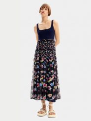 Desigual Sukienka letnia Vancouver 24SWVK58 Granatowy Regular Fit. Niebieskie sukienki damskie Desigual, na lato, l, bez wzorów, z syntetyku, bez kołnierzyka, bez ramiączek. Za 319.99 zł.