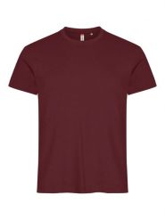 Clique Basic-T T-shirt męski, dopasowany krój – burgundy. Czerwone t-shirty męskie CLIQUE, m, bez wzorów, z bawełny, bez kołnierzyka. Za 82.57 zł.