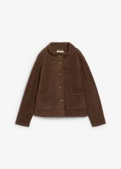 Bluza rozpinana z kożuszkowego polaru. Brązowe bluzy bez kaptura damskie bonprix, z polaru. Za 149.99 zł.