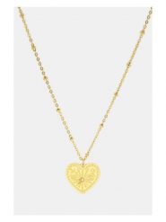 MOODE Naszyjnik "Katia" z zawieszką - dł. 42 cm rozmiar: onesize. Żółte naszyjniki damskie MOODE, ze stali. Za 34.99 zł.