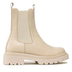 Sztyblety GINO ROSSI. Brązowe botki damskie Gino Rossi, bez obcasa, na płaskiej podeszwie, bez zapięcia. Za 229.99 zł.