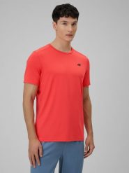 4F Koszulka treningowa regular szybkoschnąca męska - czerwona XL. Czerwone t-shirty sportowe męskie 4f, m, ze skóry, bez ramiączek, na fitness i siłownię. Za 79.99 zł.
