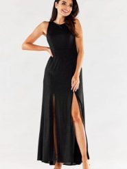 Sukienka Model A549 Black - awama. Czarne sukienki damskie Awama, l, bez wzorów, z elastanu, eleganckie, bez kołnierzyka, plus size, bez ramiączek, maxi, dopasowane. Za 334.28 zł.