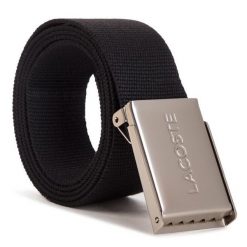 Pasek Męski Lacoste. Czarne paski męskie Lacoste, bez wzorów. Za 209.99 zł.
