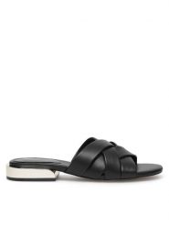 Nine West Klapki JF2220-1 Czarny. Czarne klapki damskie Nine West, bez wzorów, z syntetyku, bez obcasa. Za 179.99 zł.