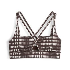 Biustonosz dla kobiet Puma Lemlem Low Impact. Brązowe biustonosze sportowe damskie Puma, bez wzorów. W wyprzedaży za 177.40 zł.