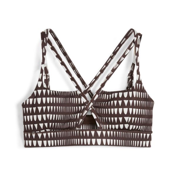 Biustonosz dla kobiet Puma Lemlem Low Impact. Brązowe biustonosze sportowe damskie Puma, bez wzorów. W wyprzedaży za 177.40 zł.