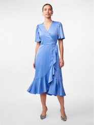 YAS Sukienka koktajlowa Thea 26028890 Niebieski Standard Fit. Niebieskie sukienki damskie YAS, xs, bez wzorów, z syntetyku, wizytowe, bez kołnierzyka, bez ramiączek. Za 399.99 zł.