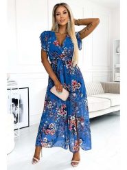 Numoco Sukienka w kolorze niebieskim rozmiar: onesize. Niebieskie sukienki damskie Numoco, na imprezę, bez wzorów, bez kołnierzyka, bez ramiączek, maxi. Za 184.89 zł.