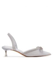 Aldo Sandały Boucletta 13710831 Srebrny. Szare sandały damskie Aldo, bez wzorów, ze skóry, bez obcasa, na szpilce. Za 259.99 zł.