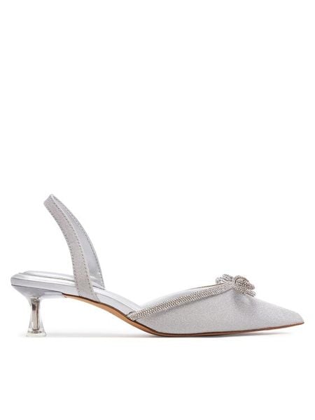 Aldo Sandały Boucletta 13710831 Srebrny. Szare sandały damskie Aldo, bez wzorów, ze skóry, bez obcasa, na szpilce. Za 259.99 zł.