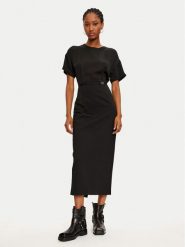 TWINSET Sukienka dzianinowa 242TP2402 Czarny Loose Fit. Czarne sukienki damskie Twinset, bez wzorów, z dzianiny, bez kołnierzyka, bez ramiączek. Za 529.99 zł.