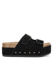Badura Klapki TS6208-01 Czarny. Czarne klapki damskie Badura, bez wzorów, ze skóry, bez obcasa. Za 229.99 zł.
