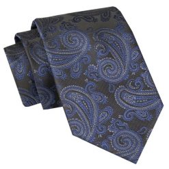 Męski Krawat Angelo di Monti - Paisley, Ciemna Kolorystyka. Niebieskie krawaty i muchy męskie Angelo di Monti, bez wzorów, z tkaniny, eleganckie. Za 45.00 zł.